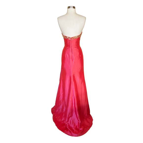Elegant Strapless Pink Prom Dress - Picture 12 of 15